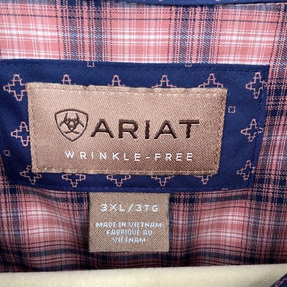 Ariat Wrinkle Free Lincoln Classic Long Sleeve Plaid Shirt 3XL - Picture 2 of 9